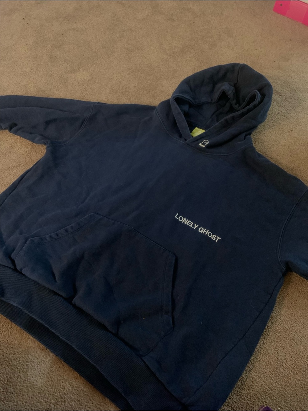 Lonely Ghost Heavyweight Pullover Hoodie – Navy Blue